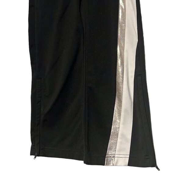 Augusta Sportswear Pants Girl’s Small Black Silver Stripe Aurora Flair Zippered - Picture 3 of 7